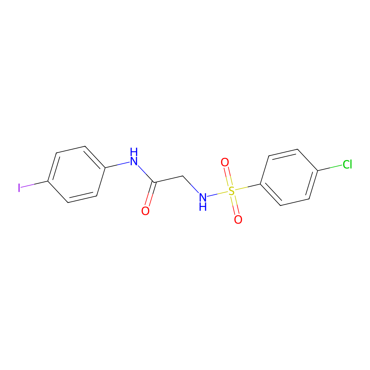 2-[(4-chlorophenyl)sulfonylamino]-N-(4-iodophenyl)acetamide molecular structure, CAS 640257-00-7