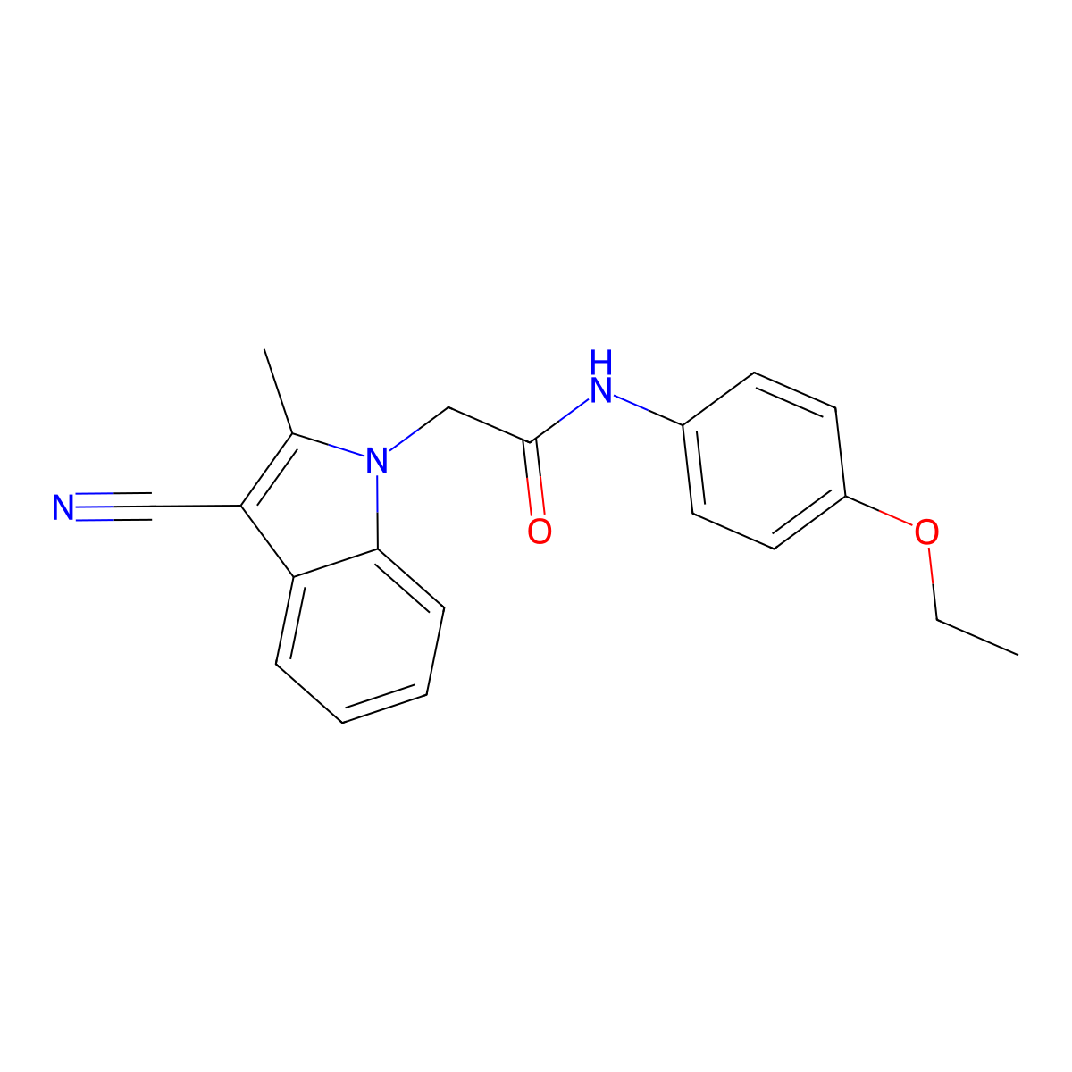 2-(3-cyano-2-methylindol-1-yl)-N-(4-ethoxyphenyl)acetamide molecular structure, CAS 640257-26-7