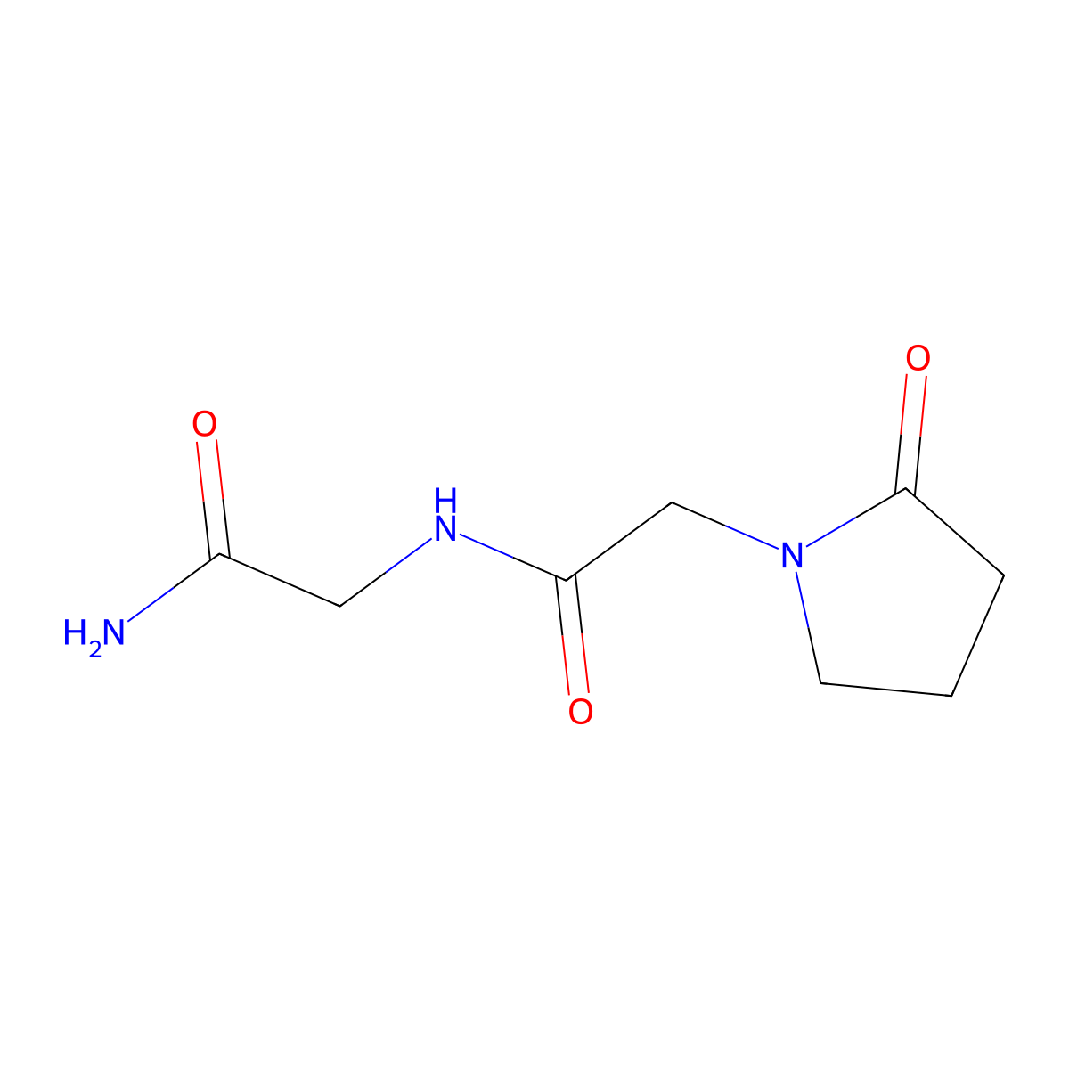1-Pyrrolidineacetamide, N-(2-amino-2-oxoethyl)-2-oxo- molecular structure, CAS 64026-55-7