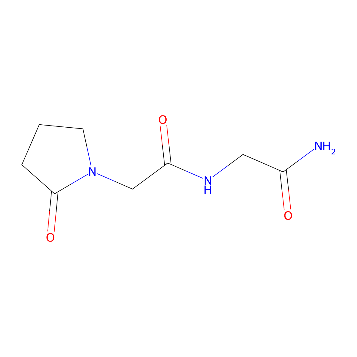 1-Pyrrolidineacetamide, N-(2-amino-2-oxoethyl)-2-oxo- molecular structure, CAS 64026-55-7