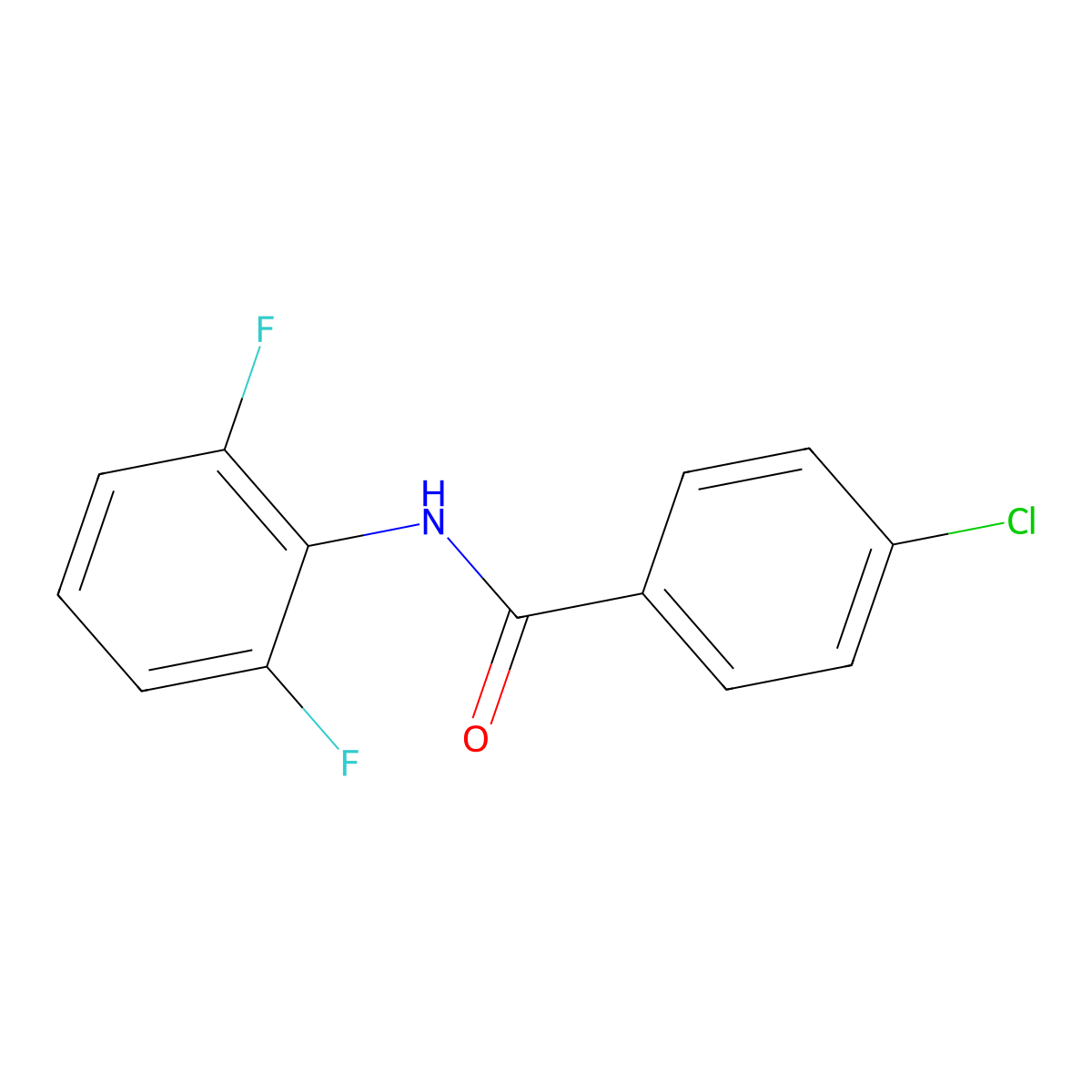 4-chloro-N-(2,6-difluorophenyl)benzamide molecular structure, CAS 640262-62-0