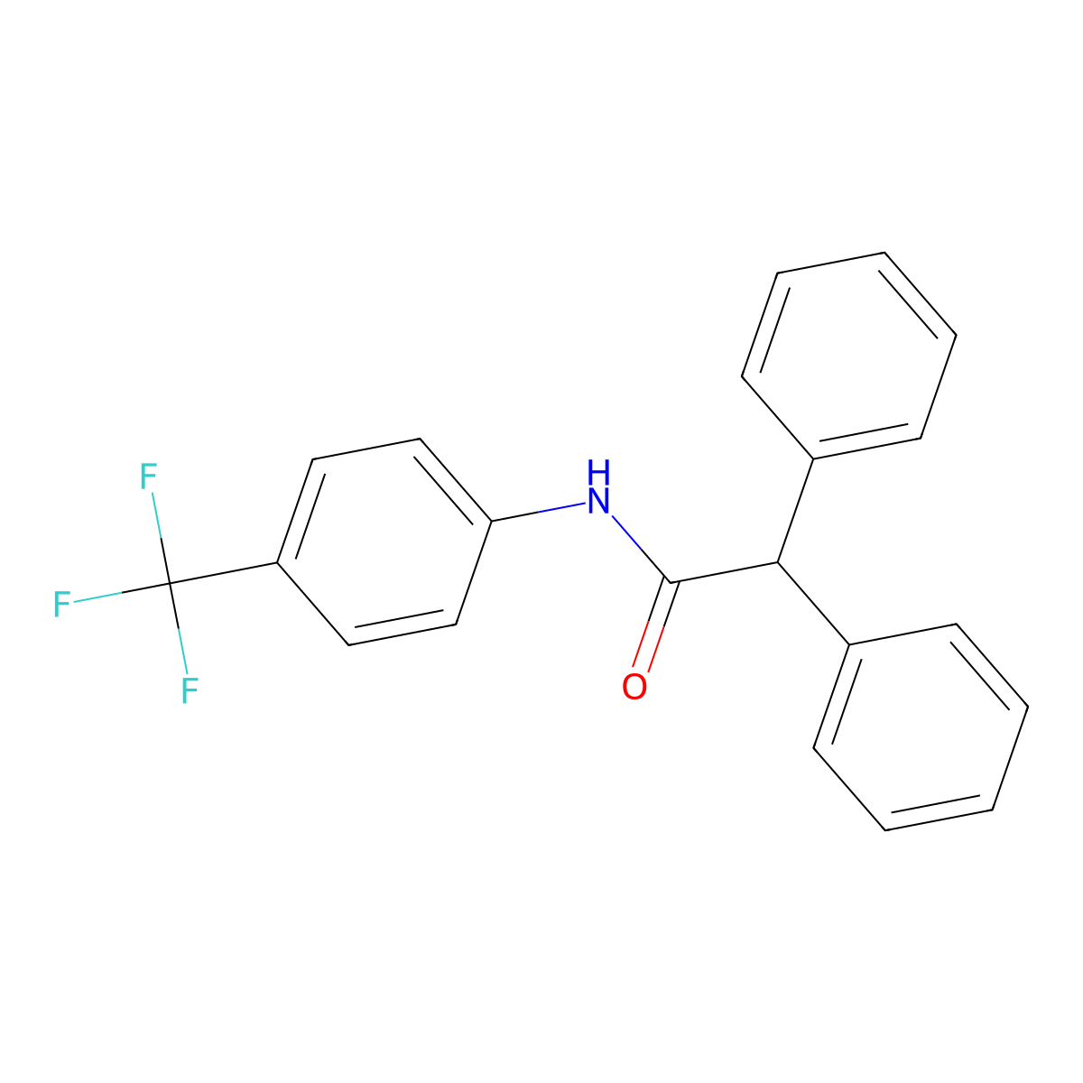 2,2-diphenyl-N-[4-(trifluoromethyl)phenyl]acetamide molecular structure, CAS 640263-08-7