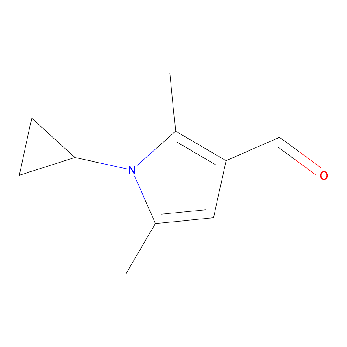 1-Cyclopropyl-2,5-dimethyl-1H-pyrrole-3-carbaldehyde molecular structure, CAS 640264-45-5