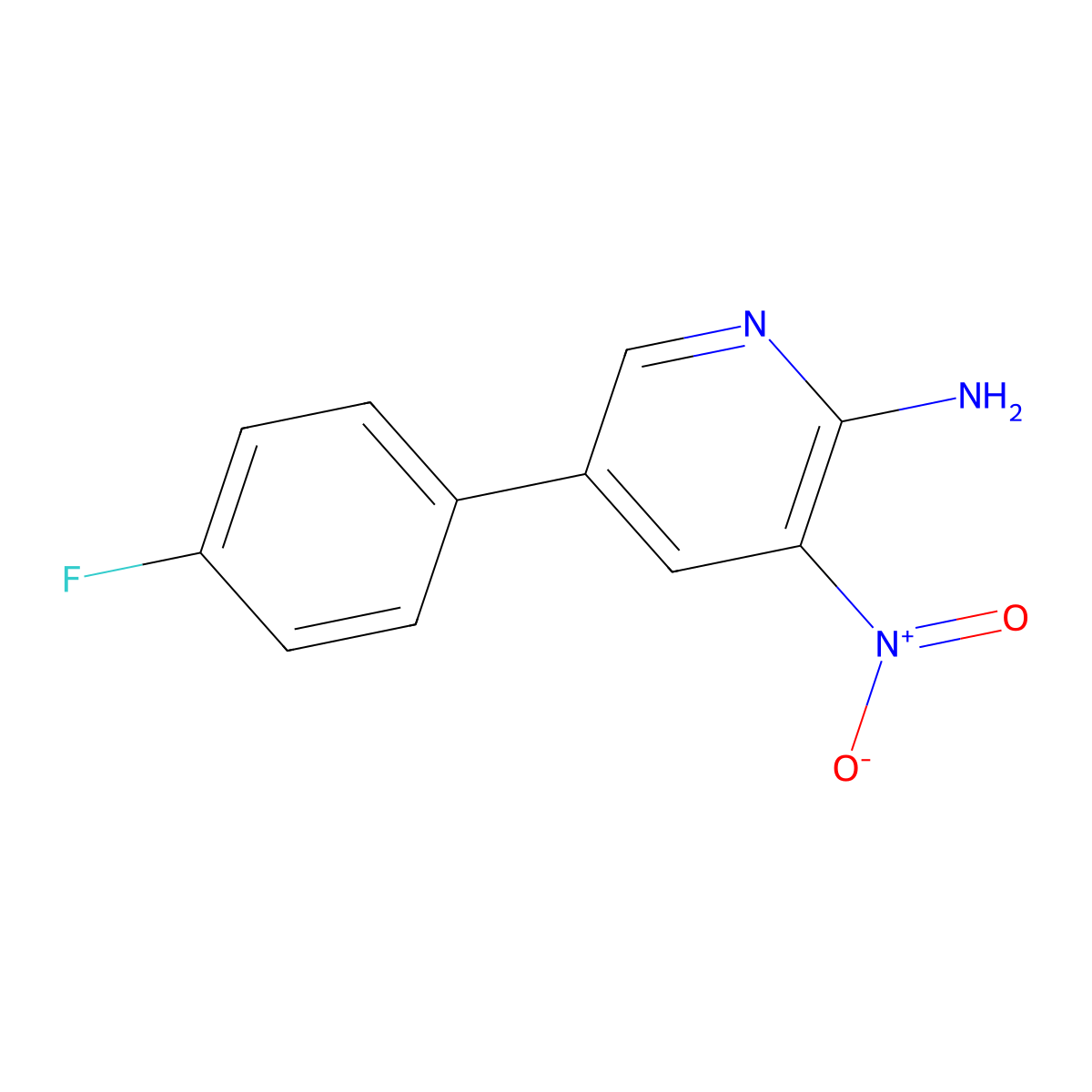 5-(4-Fluorophenyl)-3-nitro-2-pyridinylamine molecular structure, CAS 640271-51-8