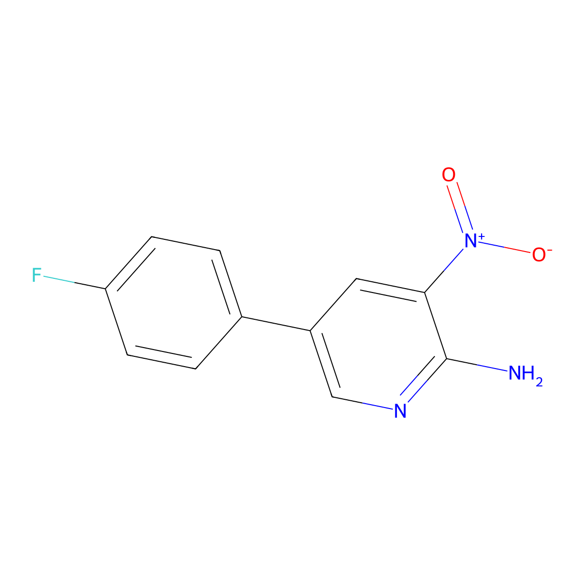 5-(4-Fluorophenyl)-3-nitro-2-pyridinylamine molecular structure, CAS 640271-51-8