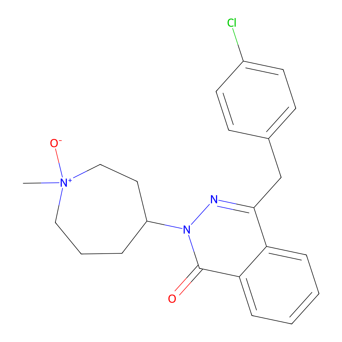 4-[(4-Chlorophenyl)methyl]-2-(1-methyl-1-oxidoazepan-1-ium-4-yl)phthalazin-1-one molecular structure, CAS 640279-88-5