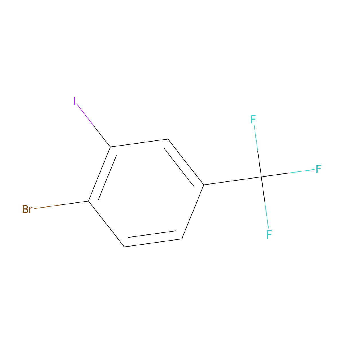 1-Bromo-2-iodo-4-(trifluoromethyl)benzene molecular structure, CAS 640280-28-0