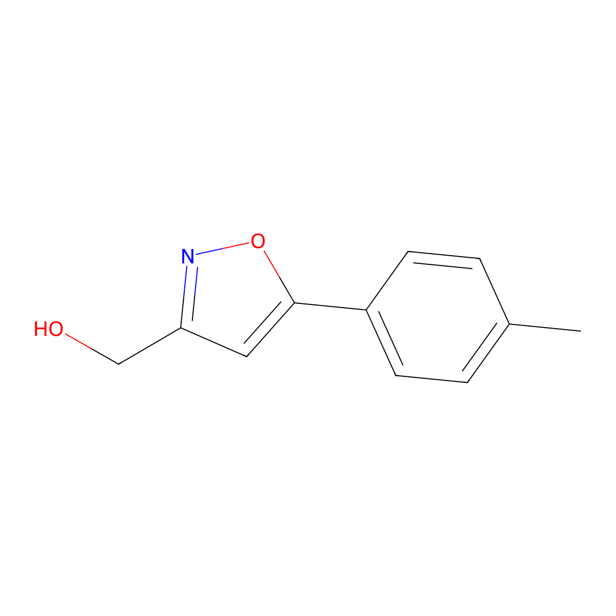 (5-(4-Methylphenyl)-3-isoxazolyl)methanol molecular structure, CAS 640291-93-6