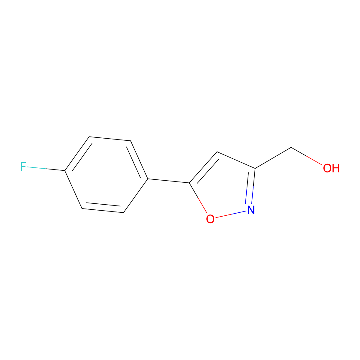 (5-(4-Fluorophenyl)isoxazol-3-YL)methanol molecular structure, CAS 640291-97-0