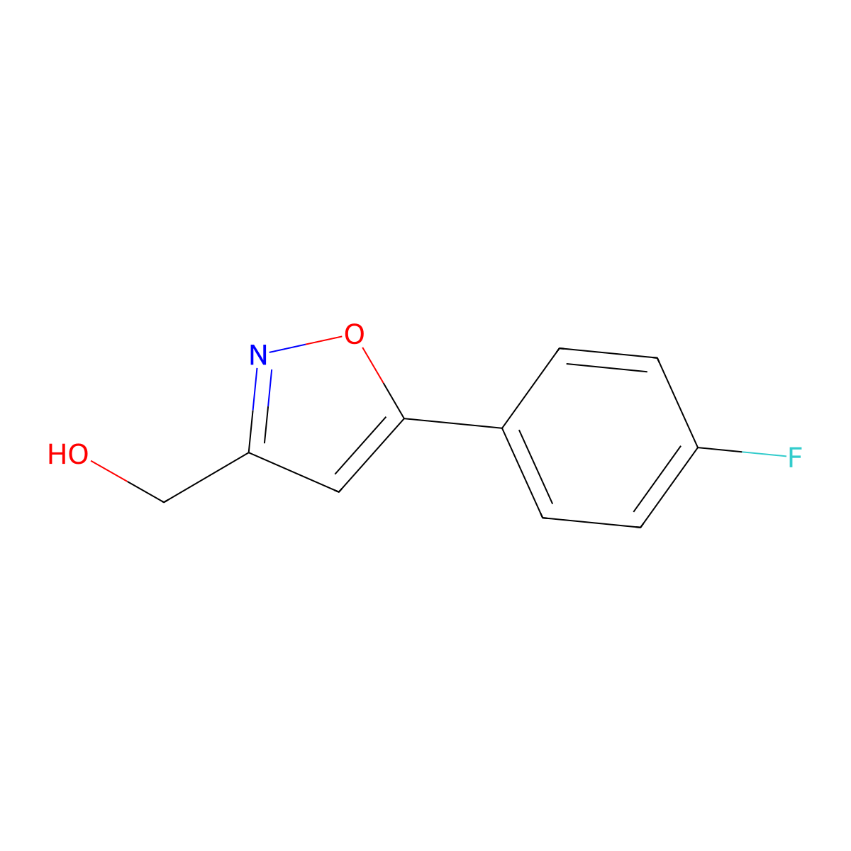 (5-(4-Fluorophenyl)isoxazol-3-YL)methanol molecular structure, CAS 640291-97-0