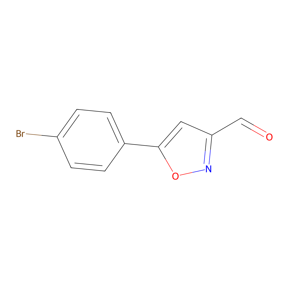 5-(4-Bromophenyl)-3-isoxazolecarbaldehyde molecular structure, CAS 640292-04-2