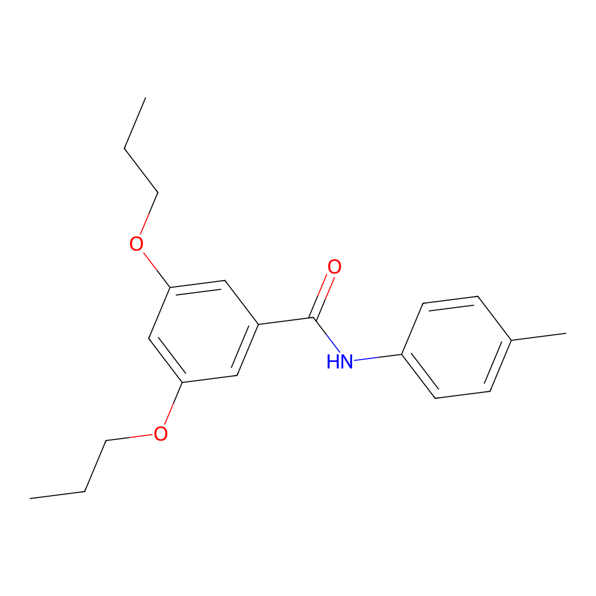 N-(4-methylphenyl)-3,5-dipropoxybenzamide molecular structure, CAS 6403-45-8