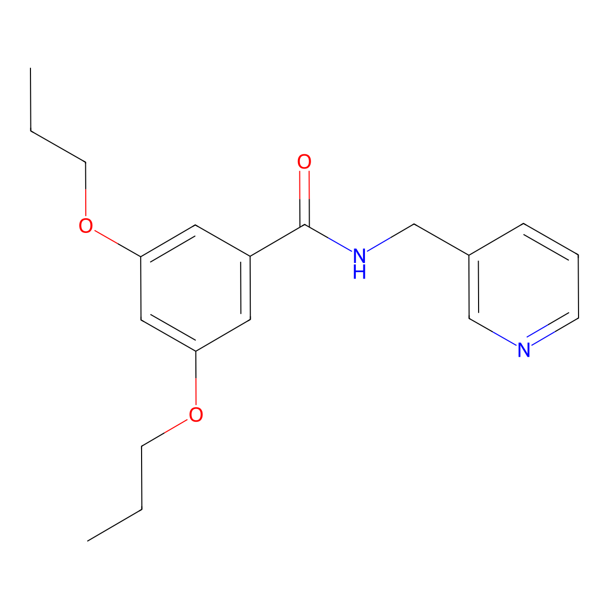 3,5-dipropoxy-N-(pyridin-3-ylmethyl)benzamide molecular structure, CAS 6403-51-6