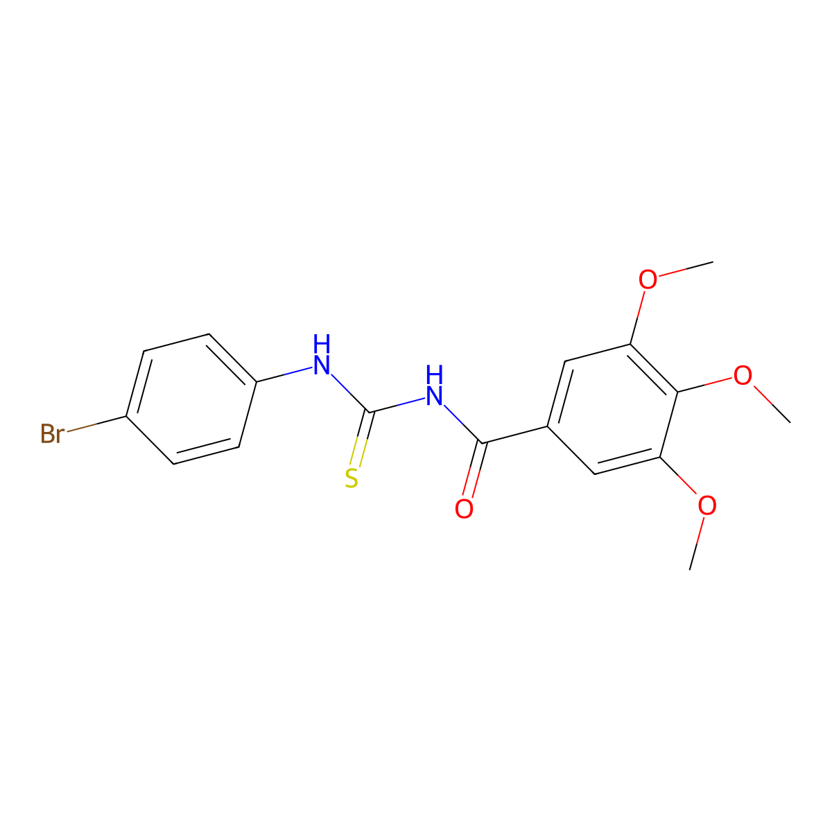 N-[(4-Bromophenyl)carbamothioyl]-3,4,5-trimethoxybenzamide molecular structure, CAS 6403-62-9