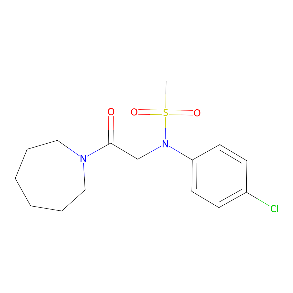 n-[2-(Azepan-1-yl)-2-oxoethyl]-n-(4-chlorophenyl)methanesulfonamide molecular structure, CAS 6403-75-4