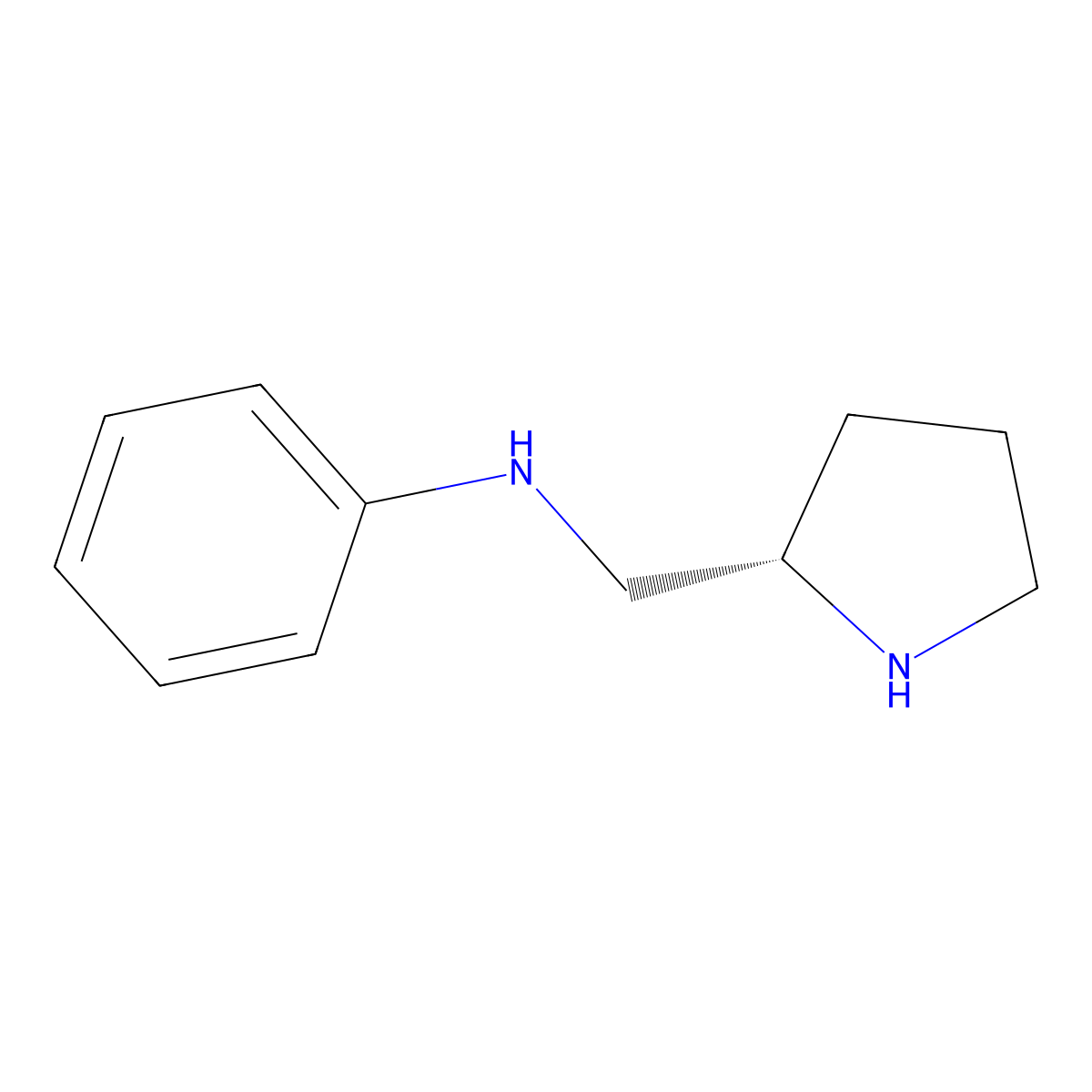 (S)-(+)-2-(Anilinomethyl)pyrrolidine molecular structure, CAS 64030-44-0