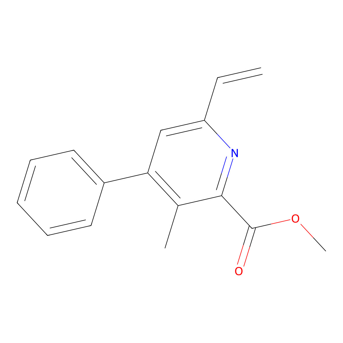 Methyl 3-methyl-4-phenyl-6-vinylpicolinate molecular structure, CAS 64034-94-2