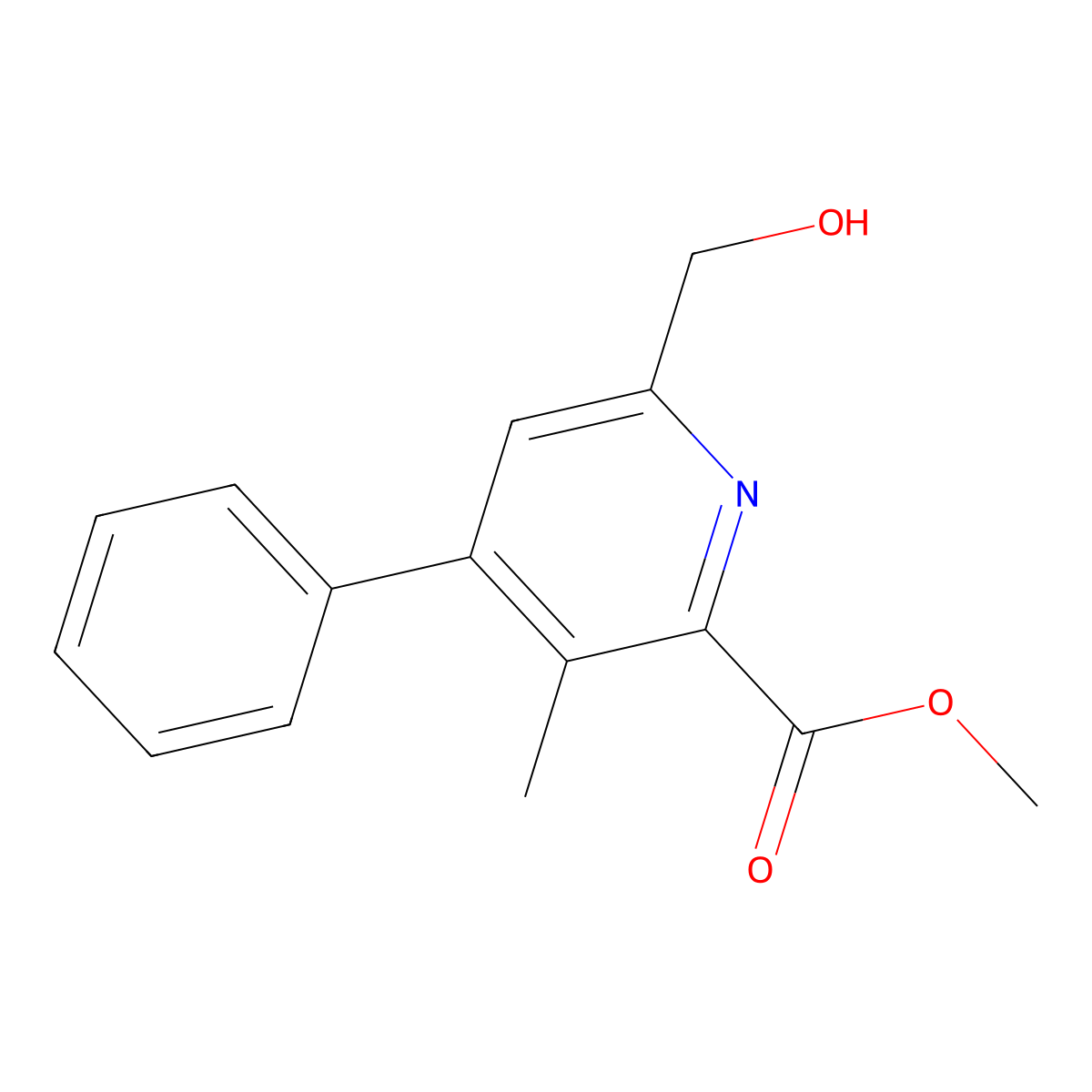 Methyl 6-(hydroxymethyl)-3-methyl-4-phenylpicolinate molecular structure, CAS 64034-96-4