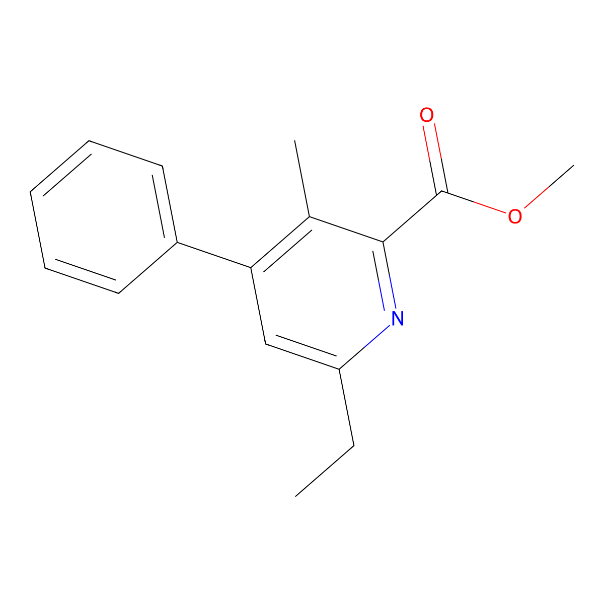 Methyl 6-ethyl-3-methyl-4-phenylpicolinate molecular structure, CAS 64035-18-3