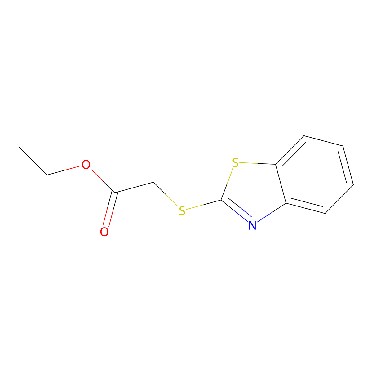Benzothiazolethiol, 2-ethoxycarbonylmethyl- molecular structure, CAS 64036-42-6