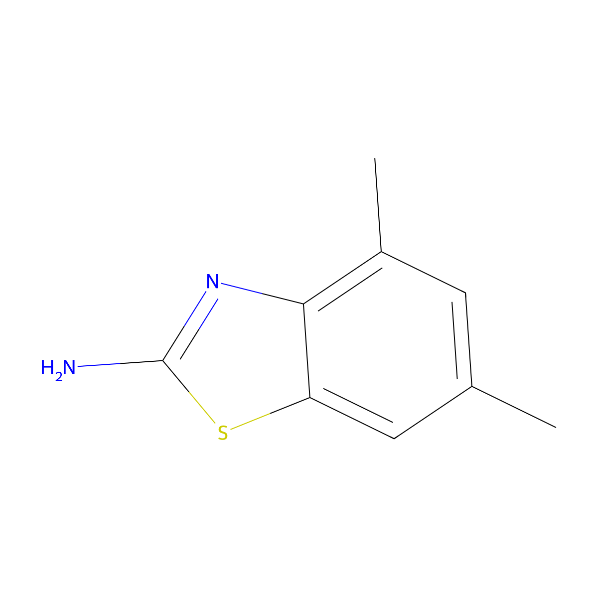 4,6-Dimethyl-2-benzothiazolamine molecular structure, CAS 64036-71-1