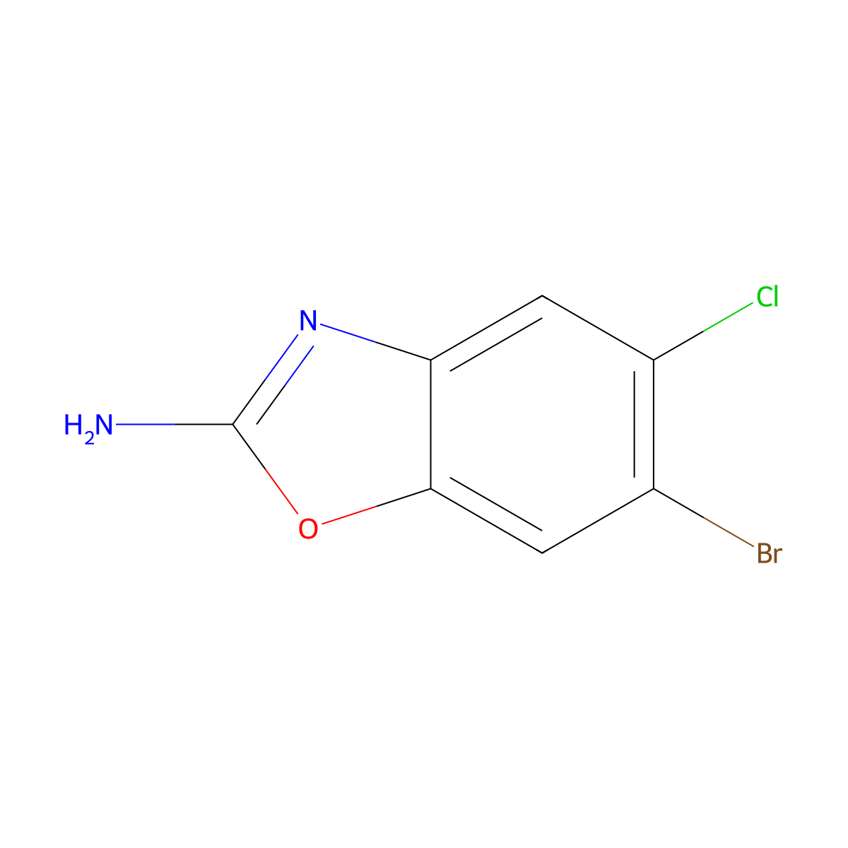 6-Bromo-5-chloro-2-benzoxazolamine molecular structure, CAS 64037-08-7