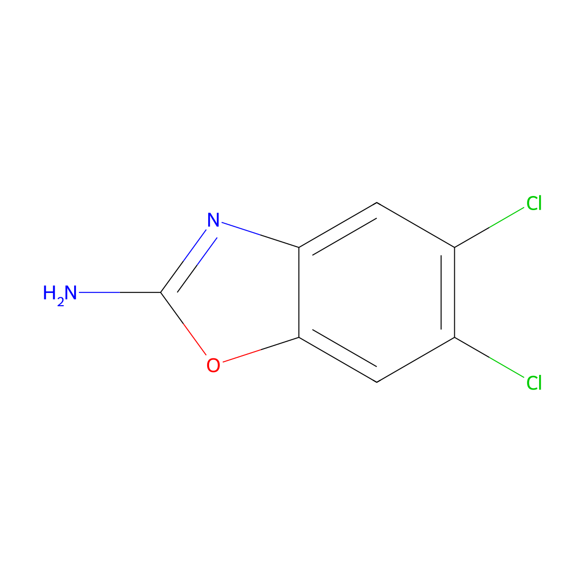 5,6-Dichloro-2-benzoxazolamine molecular structure, CAS 64037-12-3