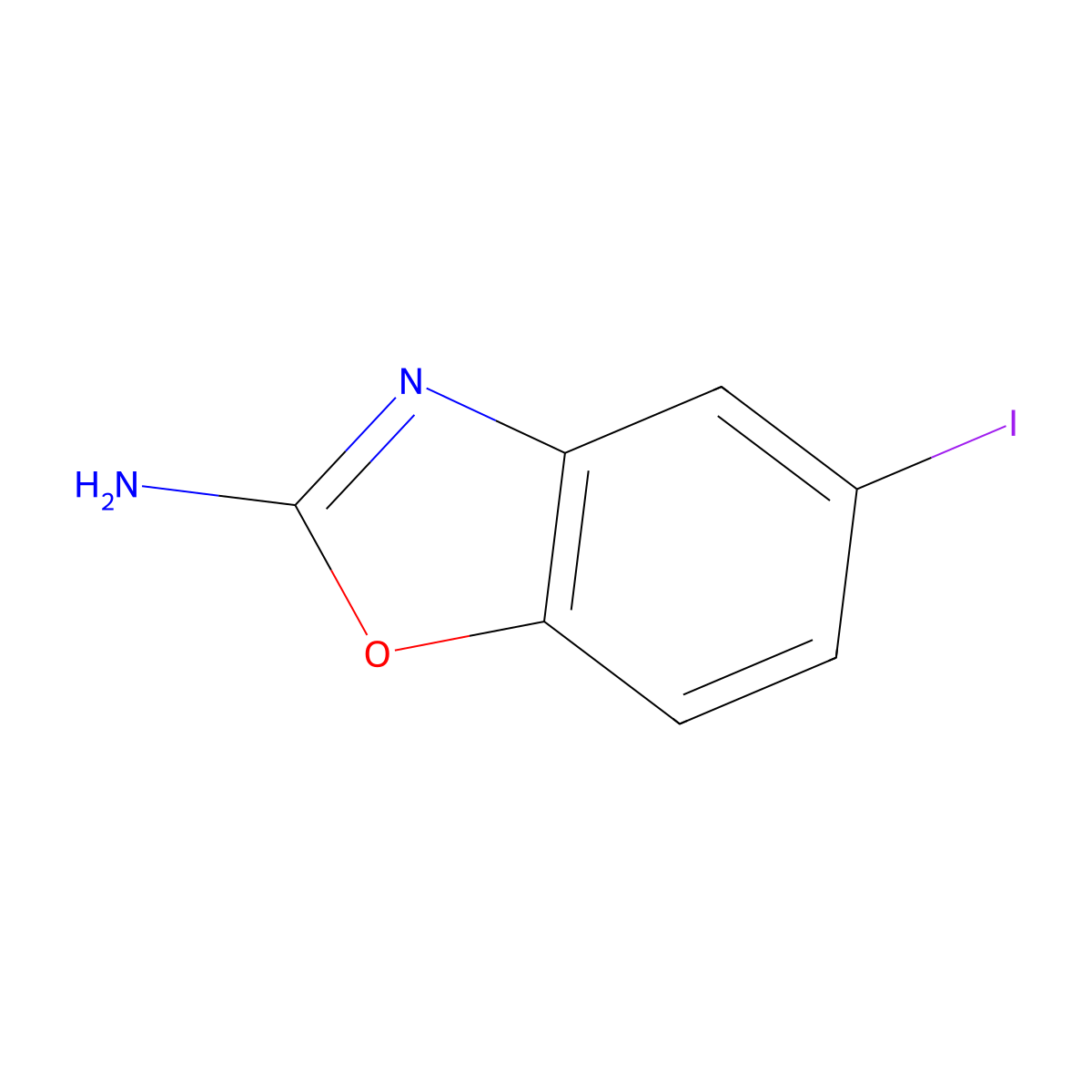 5-Iodo-2-benzoxazolamine molecular structure, CAS 64037-13-4