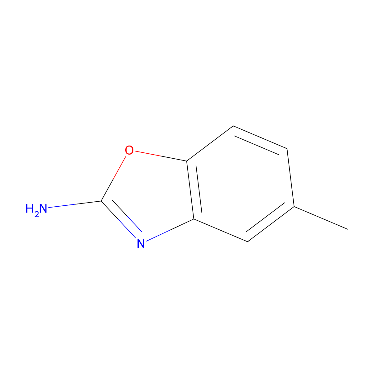 Benzoxazole, 2-amino-5-methyl- molecular structure, CAS 64037-15-6