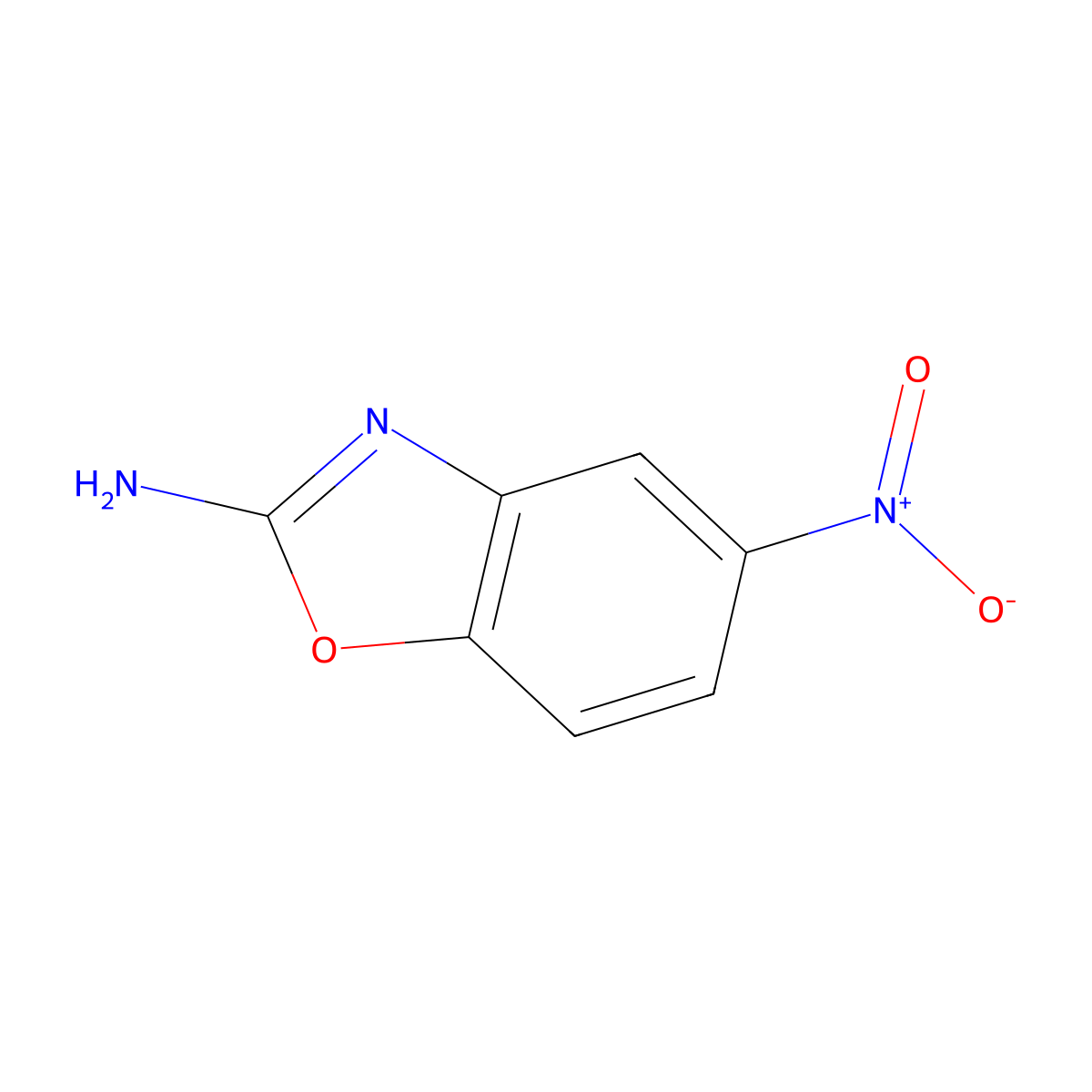 5-Nitro-1,3-benzoxazol-2-amine molecular structure, CAS 64037-16-7