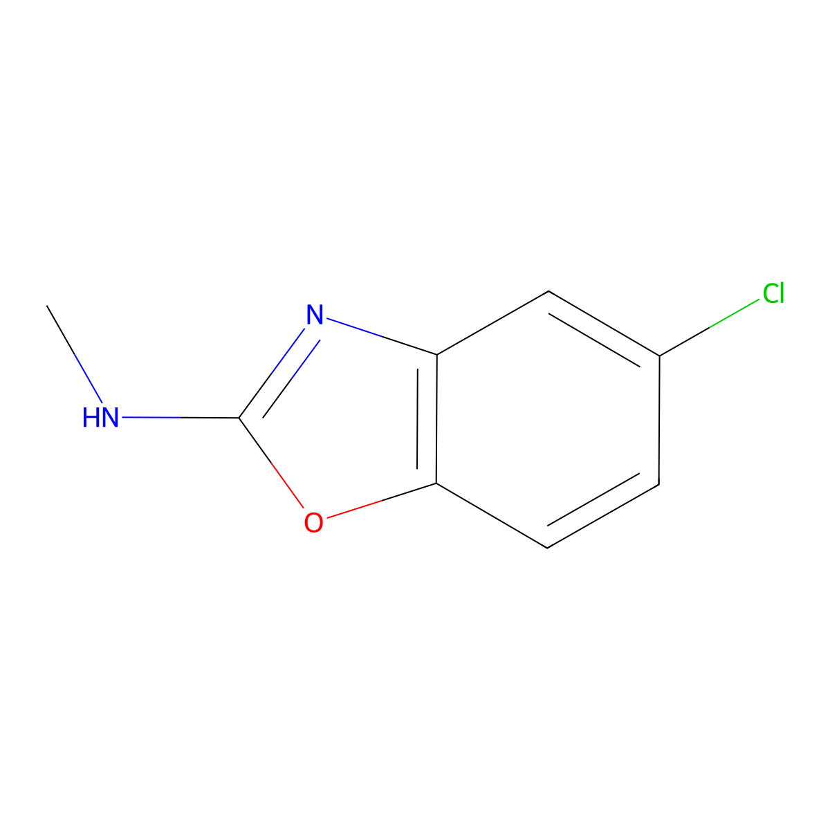 Benzoxazole, 5-chloro-2-methylamino- molecular structure, CAS 64037-24-7