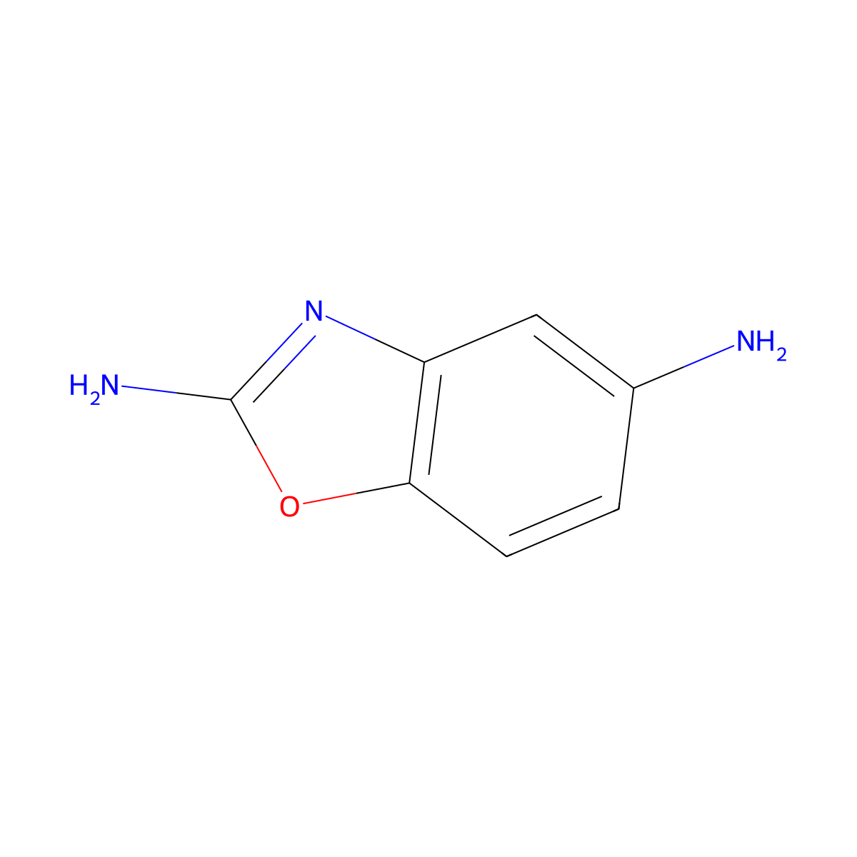 2,5-Benzoxazolediamine molecular structure, CAS 64037-26-9