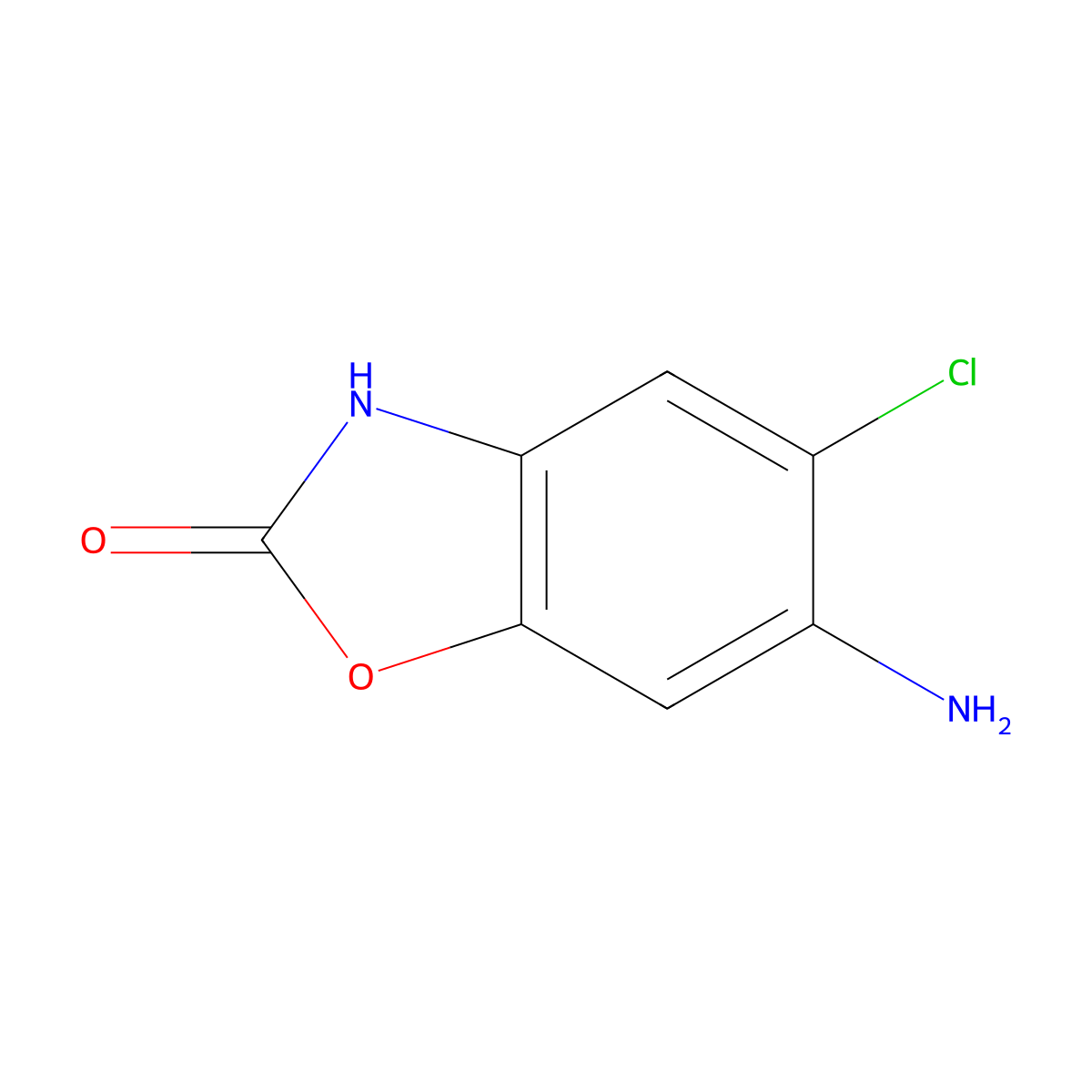 2-Benzoxazolinone, 6-amino-5-chloro- molecular structure, CAS 64037-30-5