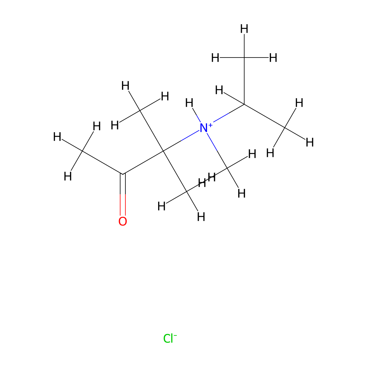 2-Butanone, 3-(N-isopropyl-N-methyl)amino-3-methyl-, hydrochloride molecular structure, CAS 64037-47-4