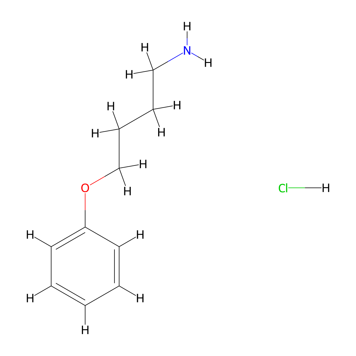 4-Phenoxybutan-1-amine--hydrogen chloride (1/1) molecular structure, CAS 64037-61-2