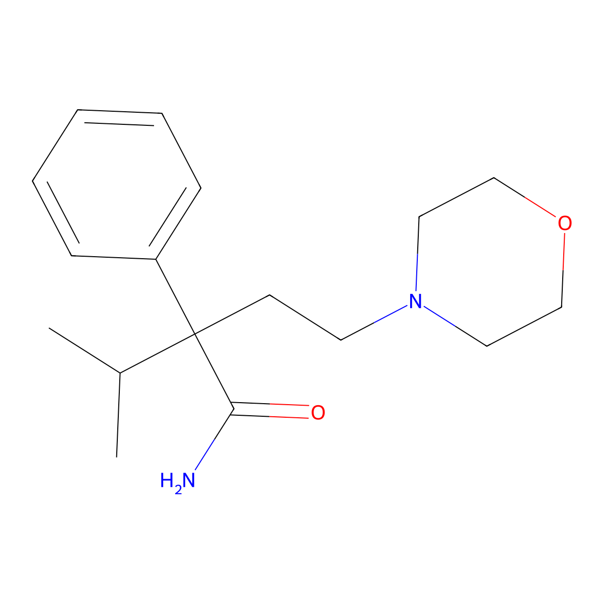 Butyramide, 2-isopropyl-4-morpholino-2-phenyl- molecular structure, CAS 64037-71-4