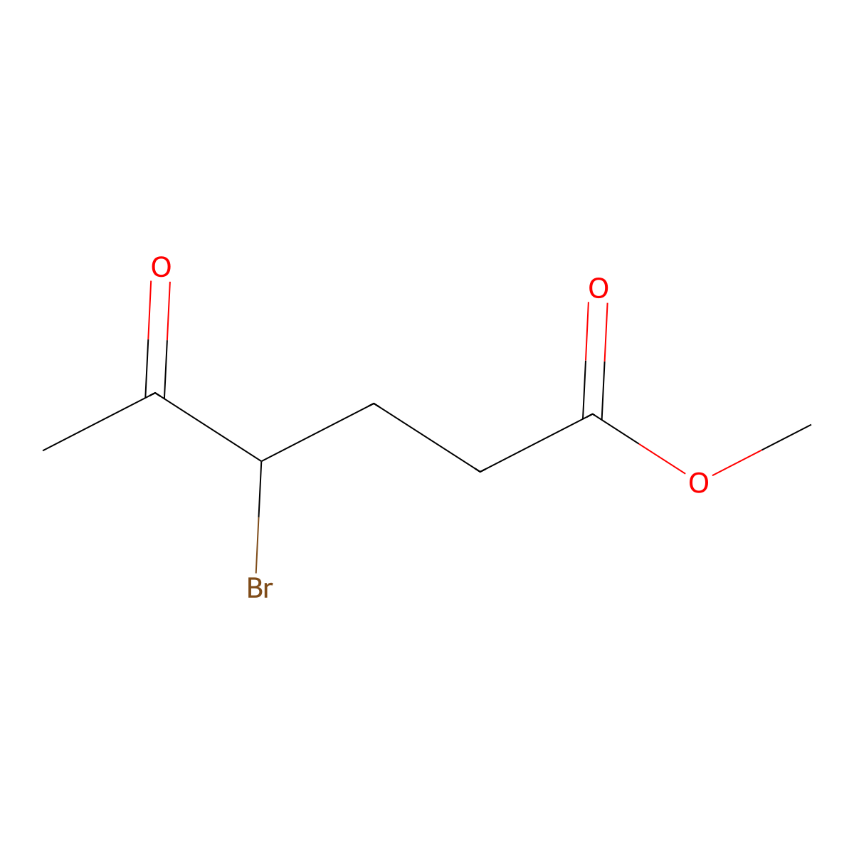 Methyl 4-bromo-5-oxohexanoate molecular structure, CAS 64037-74-7