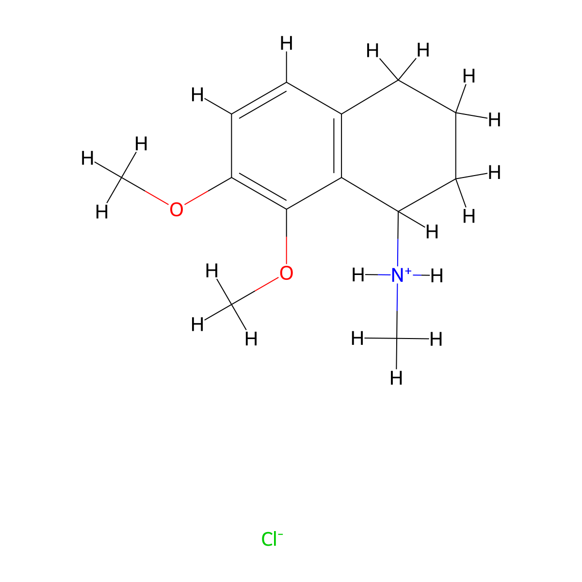 7,8-Dimethoxy-N-methyl-1,2,3,4-tetrahydronaphthalen-1-amine--hydrogen chloride (1/1) molecular structure, CAS 64037-81-6