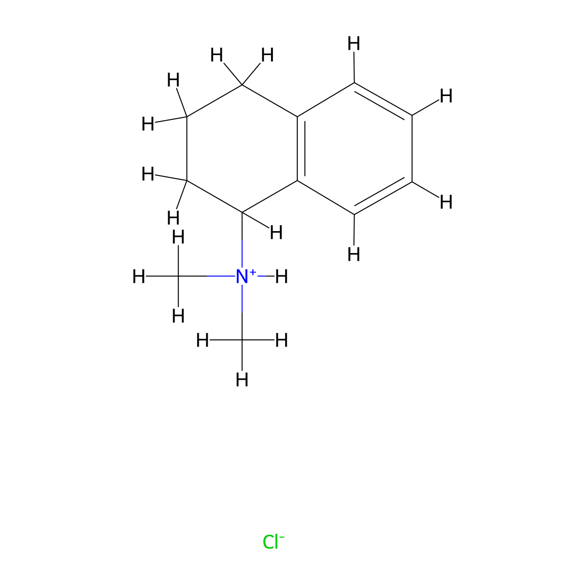 N,N-Dimethyl-1,2,3,4-tetrahydronaphthalen-1-amine--hydrogen chloride (1/1) molecular structure, CAS 64037-84-9