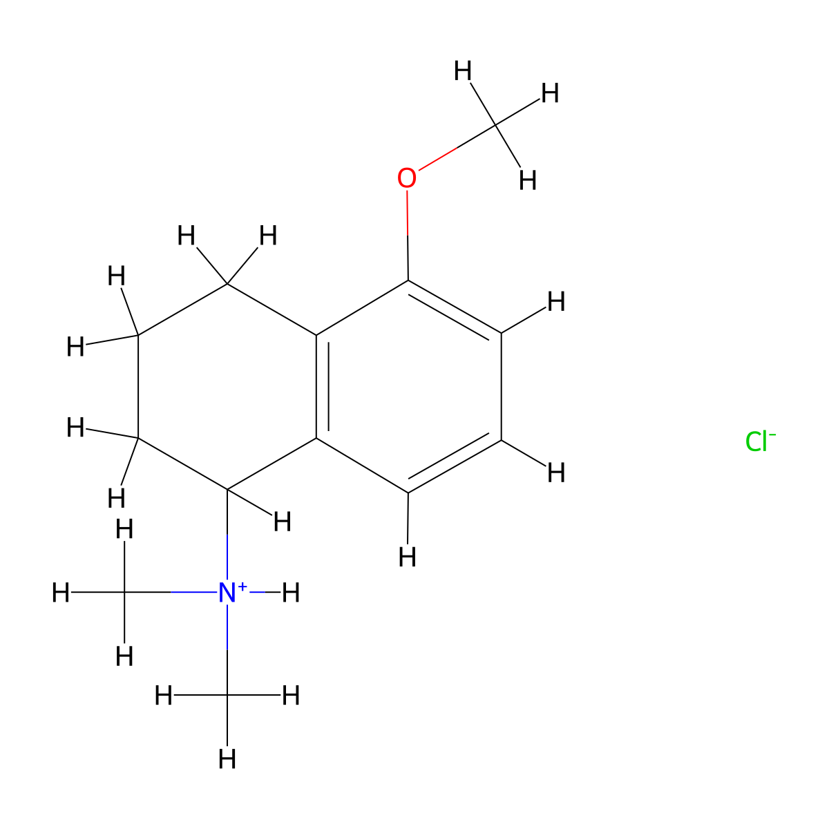 5-Methoxy-N,N-dimethyl-1,2,3,4-tetrahydronaphthalen-1-amine--hydrogen chloride (1/1) molecular structure, CAS 64037-87-2