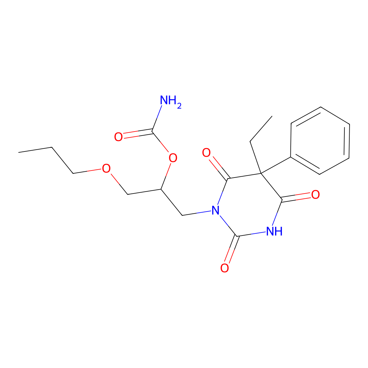 1-(5-Ethyl-4-hydroxy-2,6-dioxo-5-phenyl-5,6-dihydropyrimidin-1(2H)-yl)-3-propoxypropan-2-yl hydrogen carbonimidate molecular structure, CAS 64038-14-8