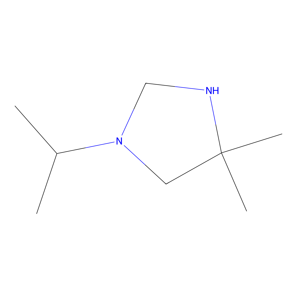 Imidazolidine, 4,4-dimethyl-1-isopropyl- molecular structure, CAS 64038-70-6