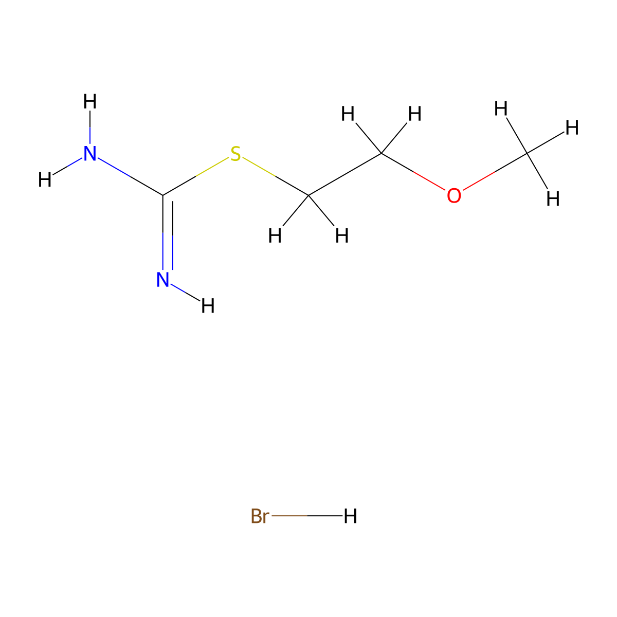 Pseudourea, 2-(2-methoxyethyl)-2-thio-, hydrobromide molecular structure, CAS 64039-34-5