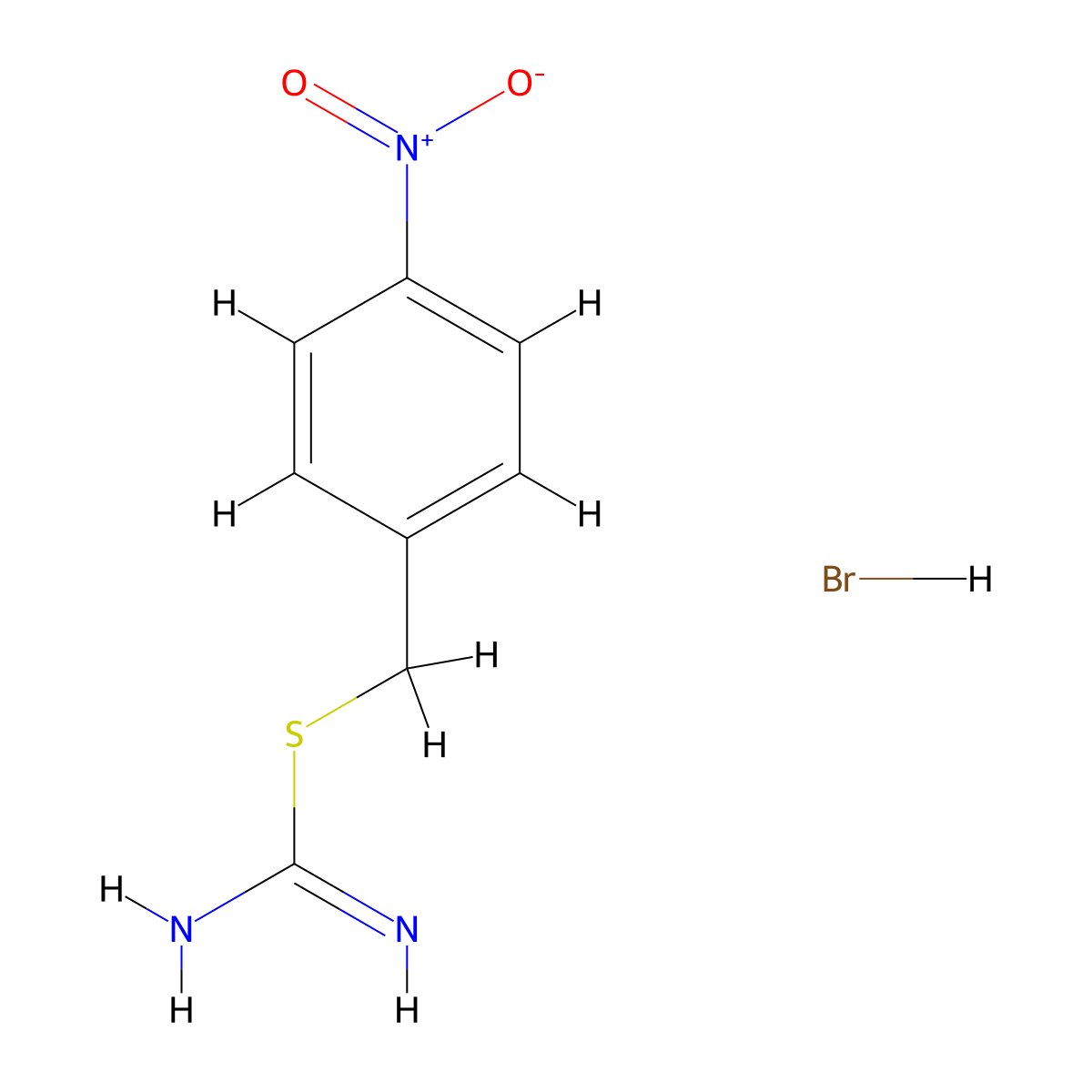 Pseudourea, 2-(p-nitrobenzyl)-2-thio-, monohydrobromide molecular structure, CAS 64039-36-7