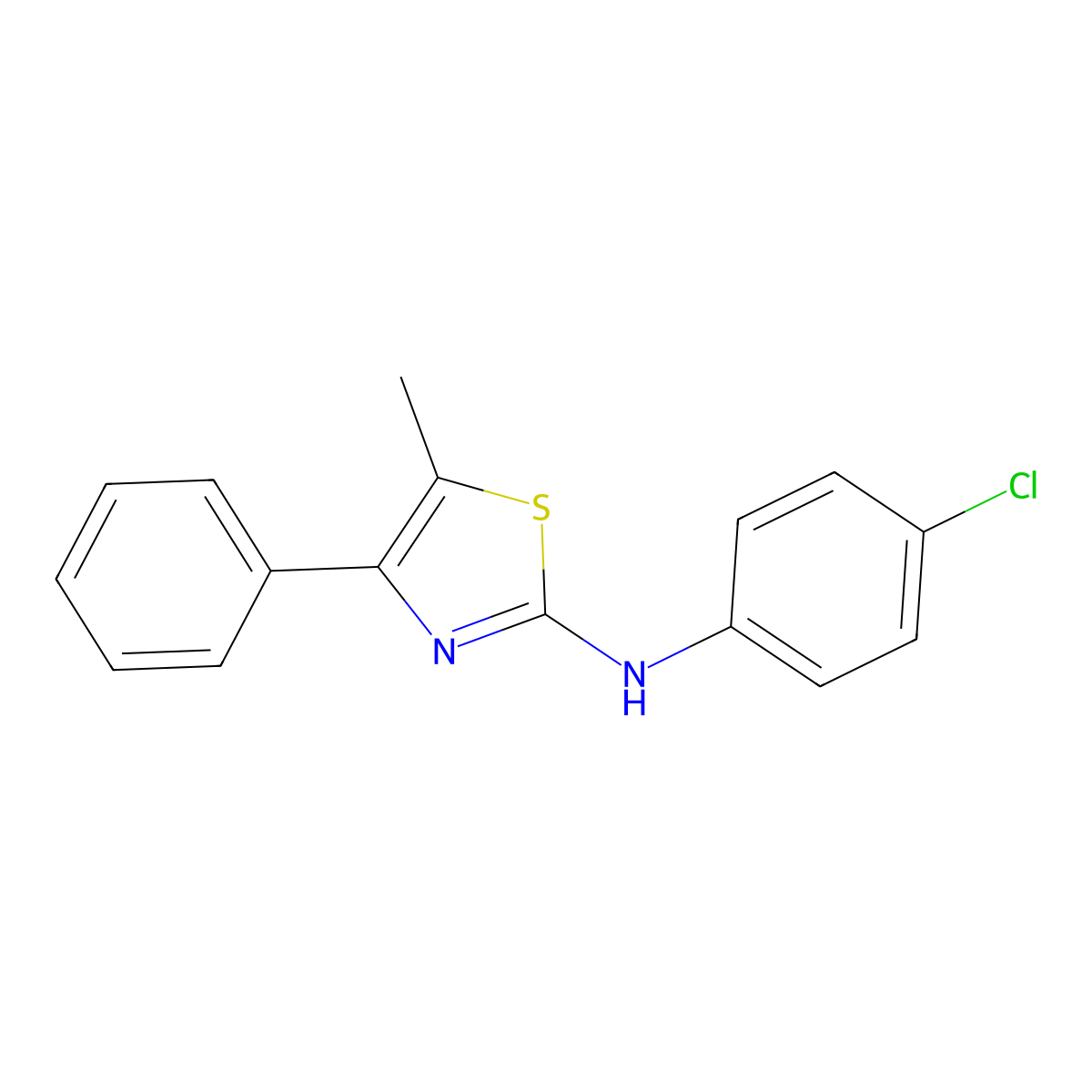 n-(4-Chlorophenyl)-5-methyl-4-phenyl-1,3-thiazol-2-amine molecular structure, CAS 6404-16-6