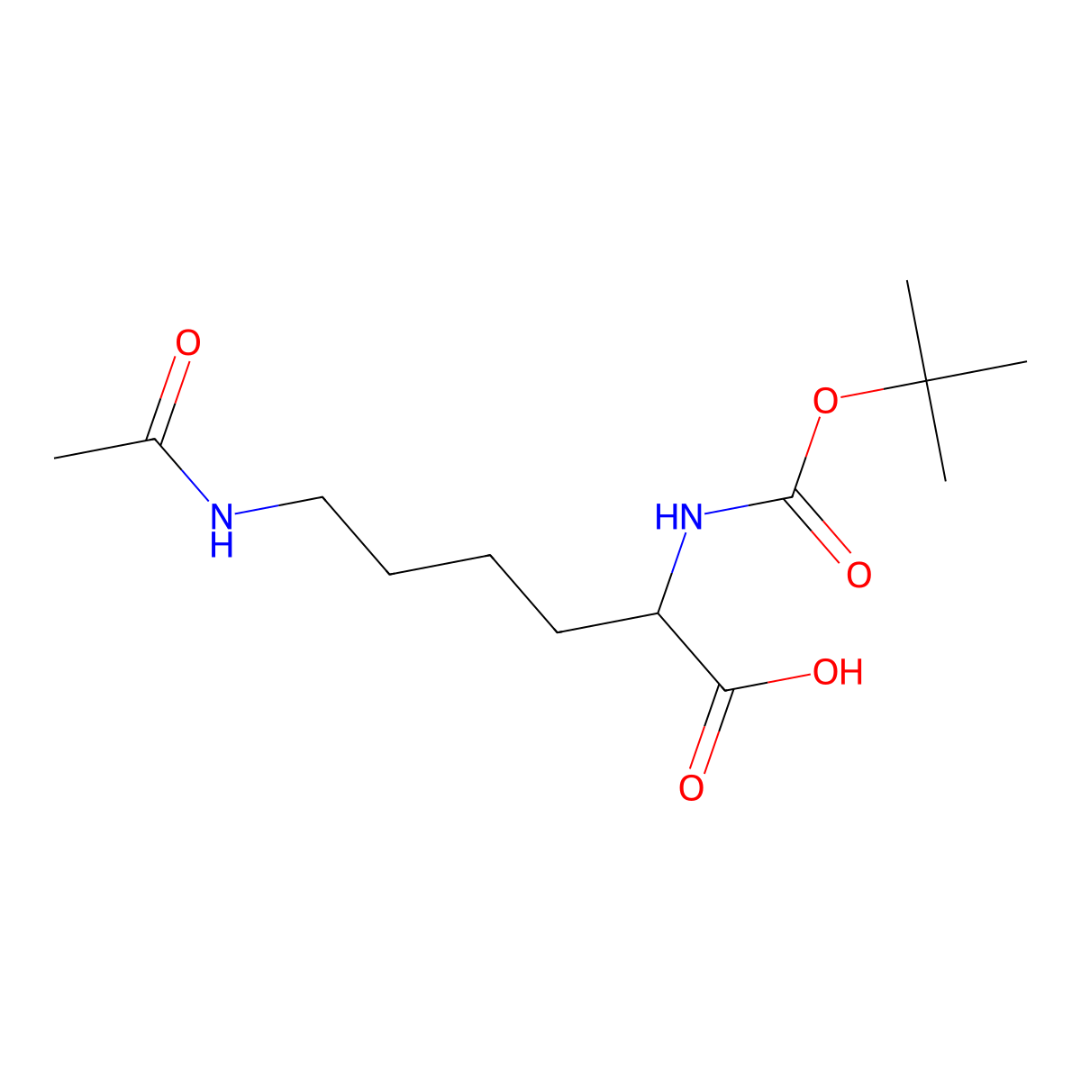 Boc-Lys(Ac)-OH molecular structure, CAS 6404-26-8