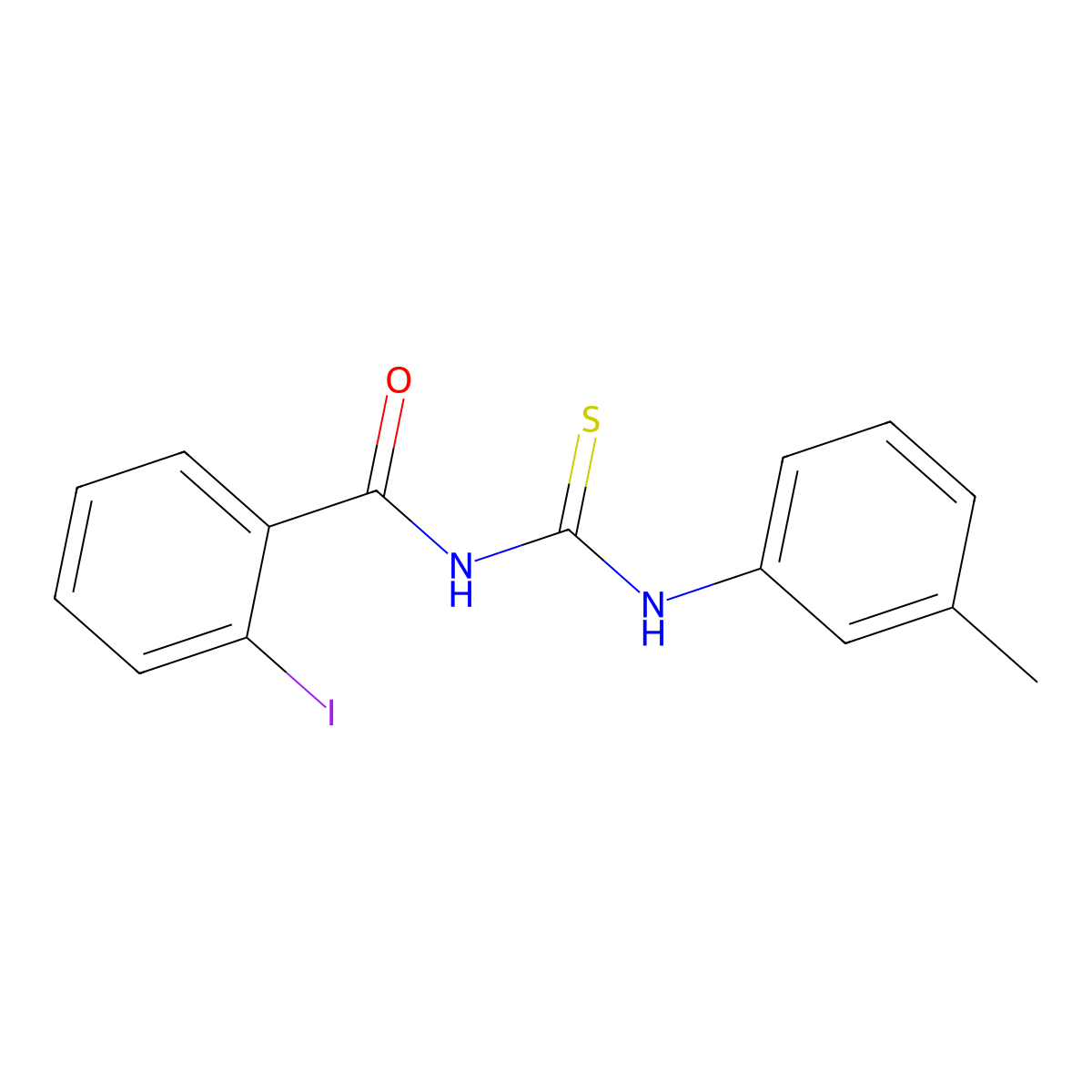 2-iodo-N-[(3-methylphenyl)carbamothioyl]benzamide molecular structure, CAS 6404-98-4