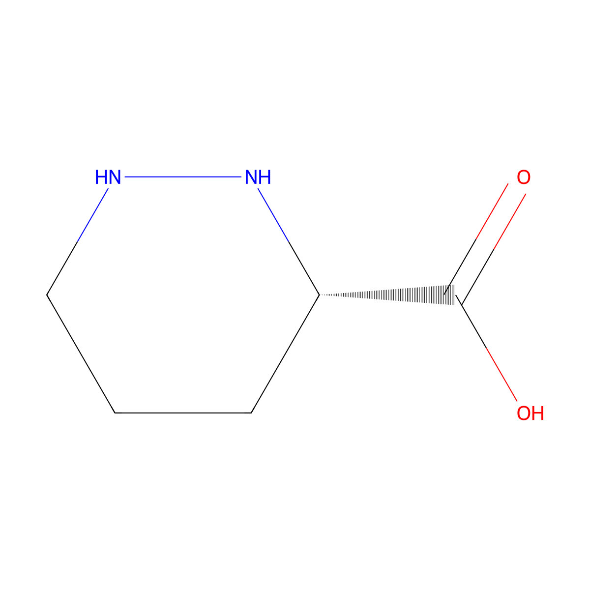 (S)-Hexahydropyridazine-3-carboxylic acid molecular structure, CAS 64044-11-7