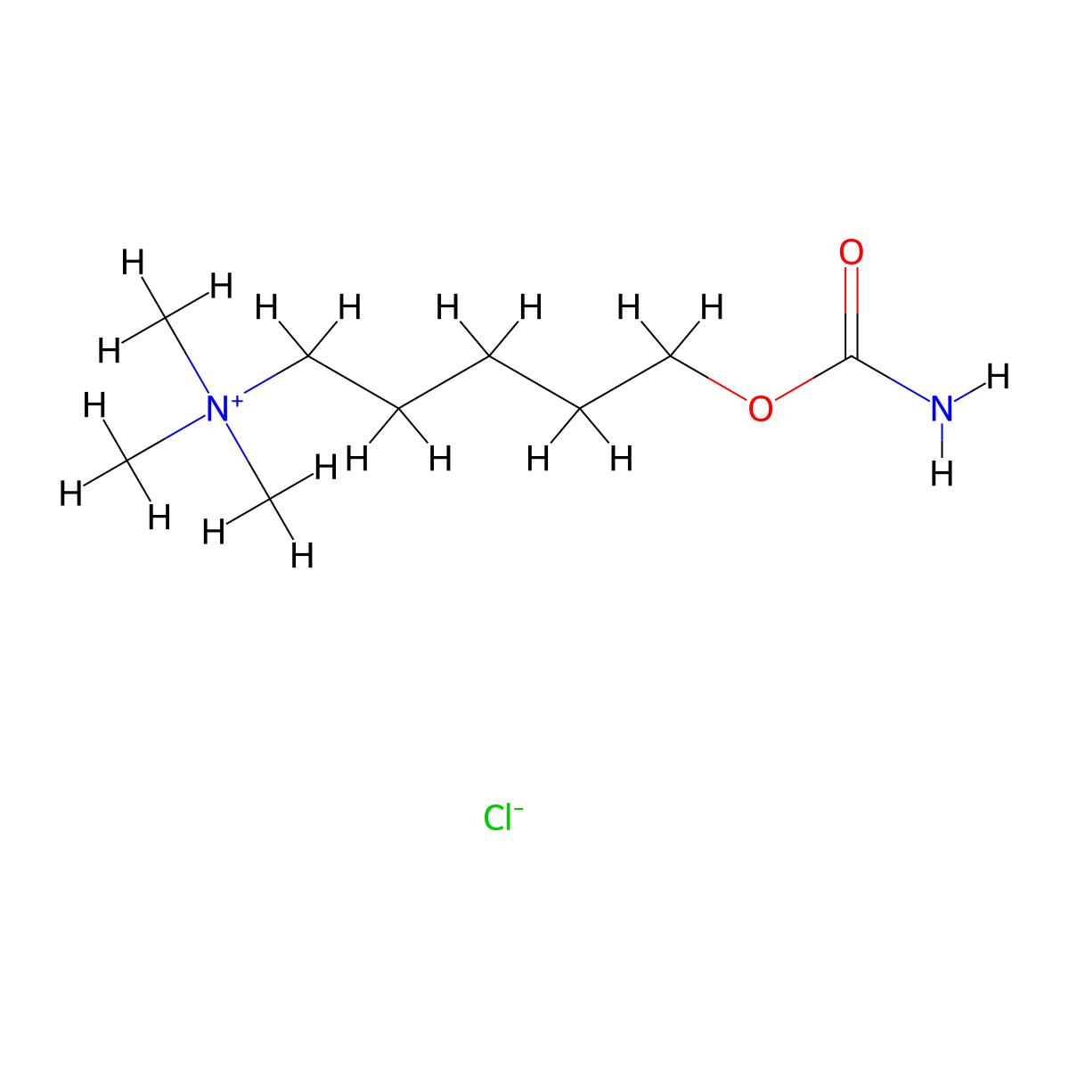 Ammonium, (5-hydroxypentyl)trimethyl-, chloride, carbamate molecular structure, CAS 64046-02-2