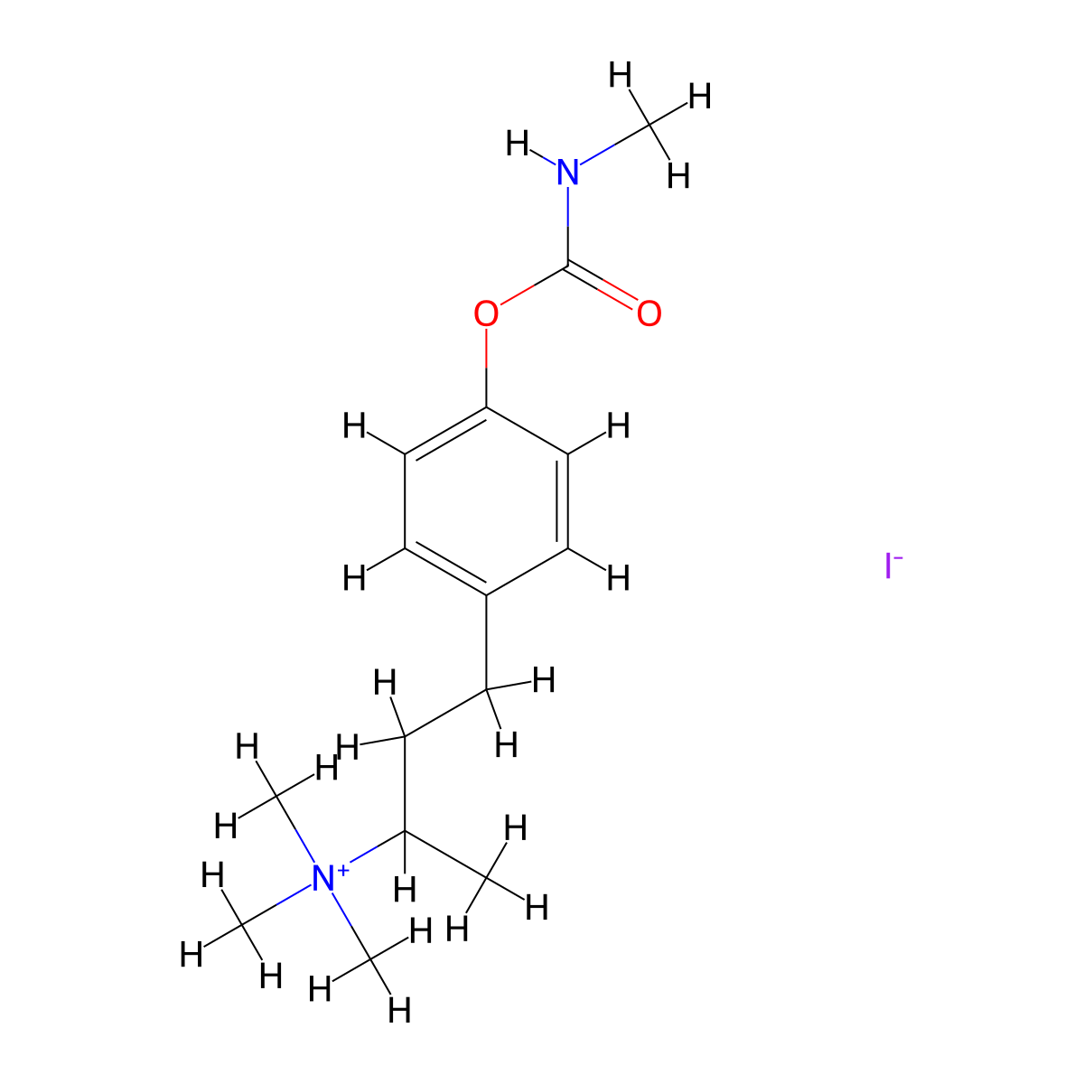 Ammonium, (4-(4-hydroxyphenyl)-sec-butyl)trimethyl-, iodide, methylcarbamate molecular structure, CAS 64046-04-4